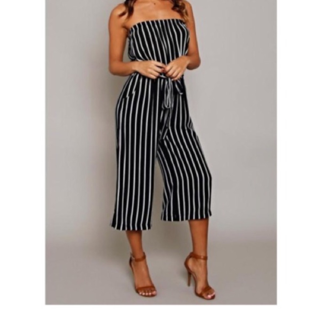 🆕 gorgeous striped tube jumpsuit